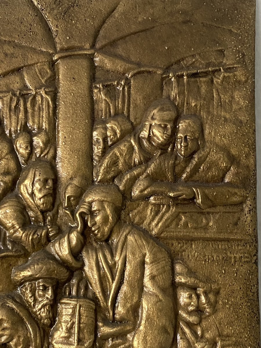 Plaque en bronze judaïca d'aprés Maurycy Gottlieb (1856-1879)-photo-2