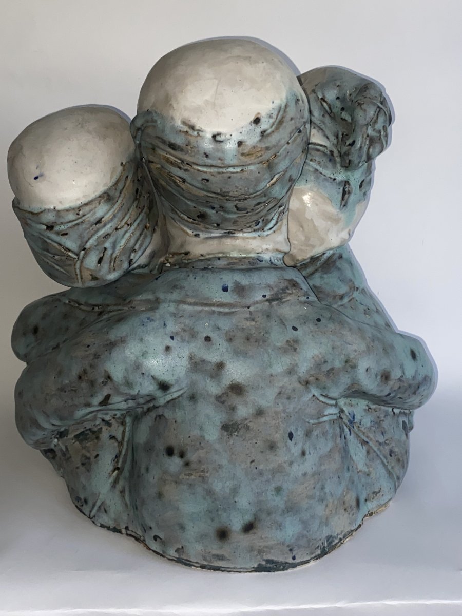Sculpture "les trois têtes " par Charles Semser (1922-2011)-photo-2