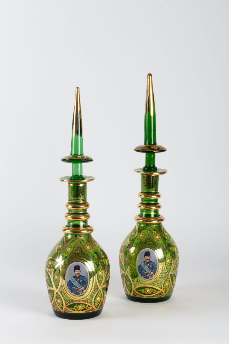 Pair Of Bohemian Glass Carafe-photo-2