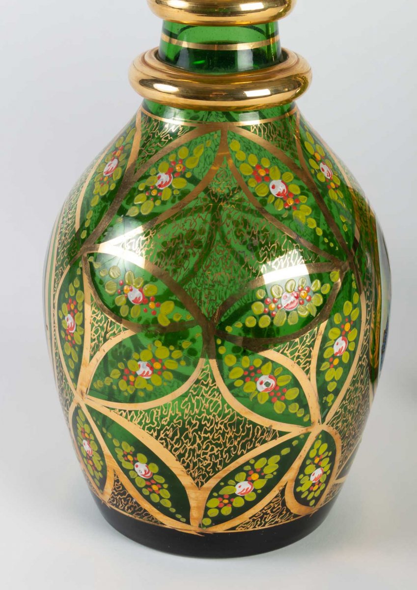Pair Of Bohemian Glass Carafe-photo-3