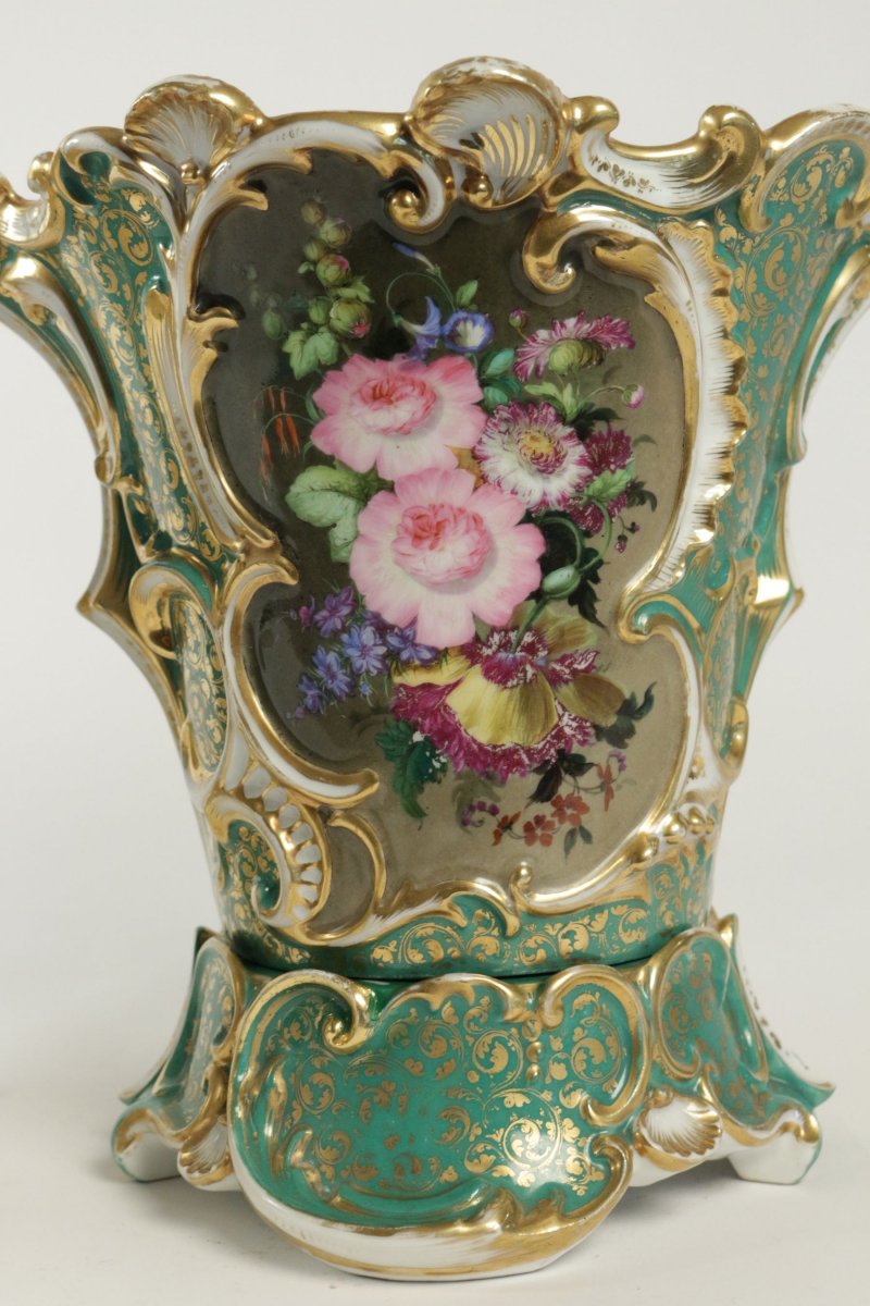Paire de vases de mariés en porcelaine attribué à Jacob Petit-photo-3