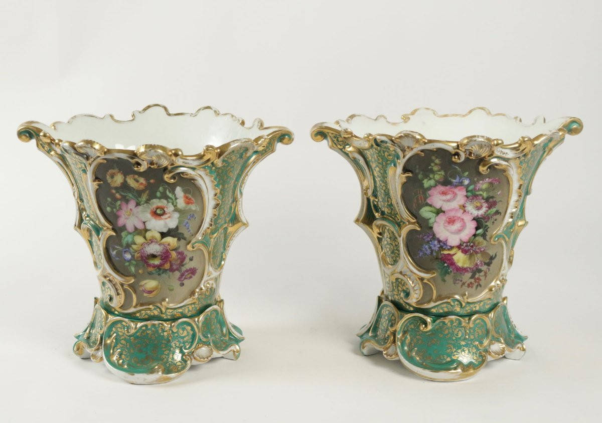 Pair Of Porcelain Wedding Vases By Jacob Petit-photo-8