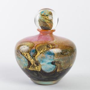 Flacon En Verre Soufflé Par Jean-claude Novaro (1943-2015)