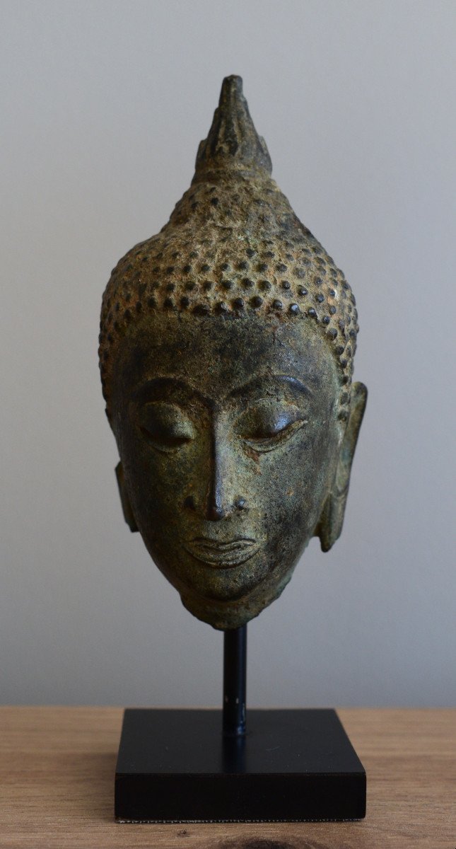 Head Of Buddha From Ayutthaya Thailand XVI Eme Century-photo-2