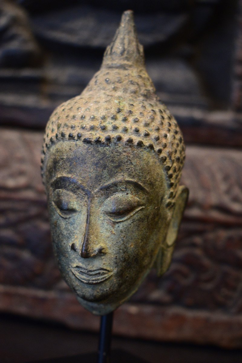 Head Of Buddha From Ayutthaya Thailand XVI Eme Century-photo-3