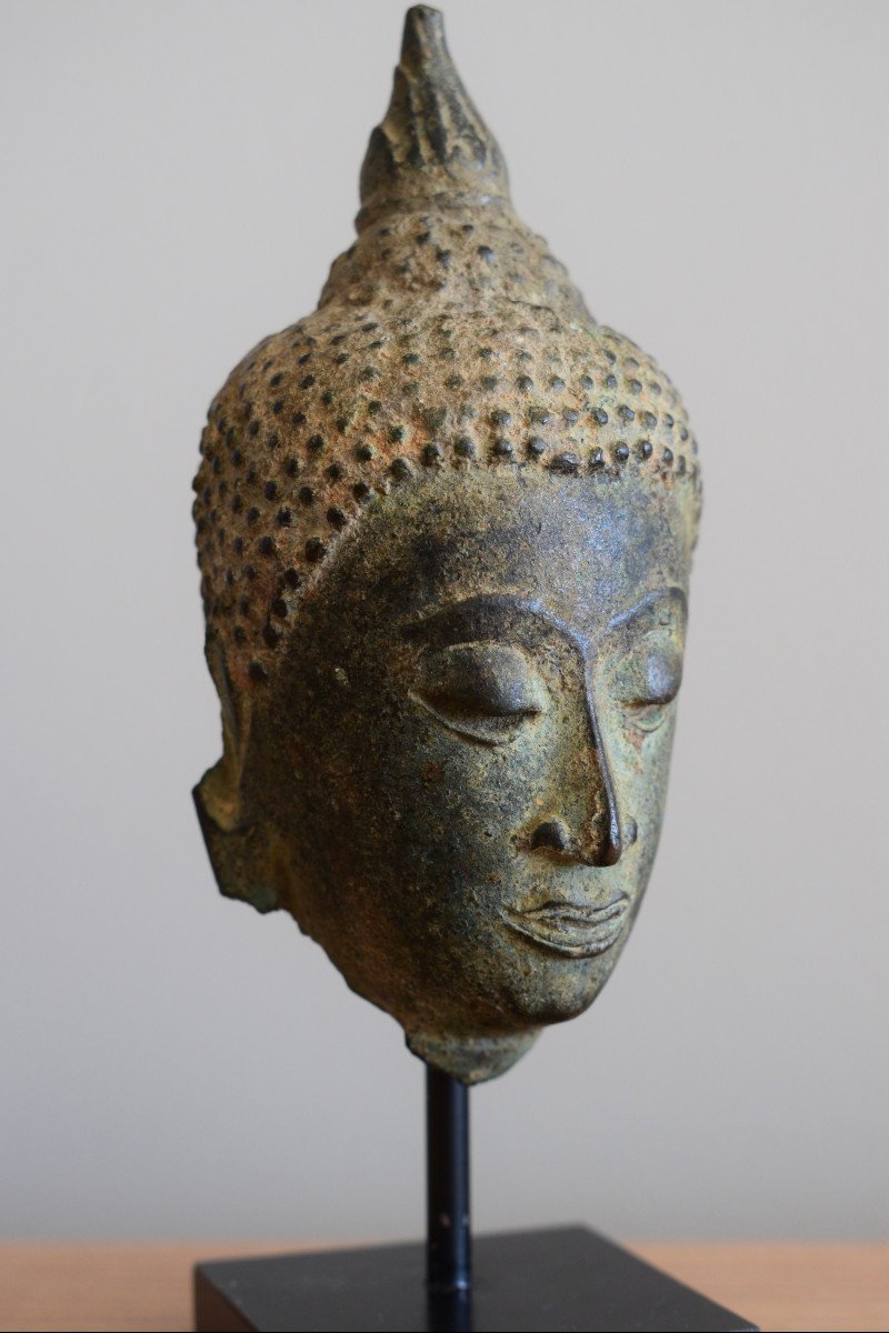 Head Of Buddha From Ayutthaya Thailand XVI Eme Century-photo-4