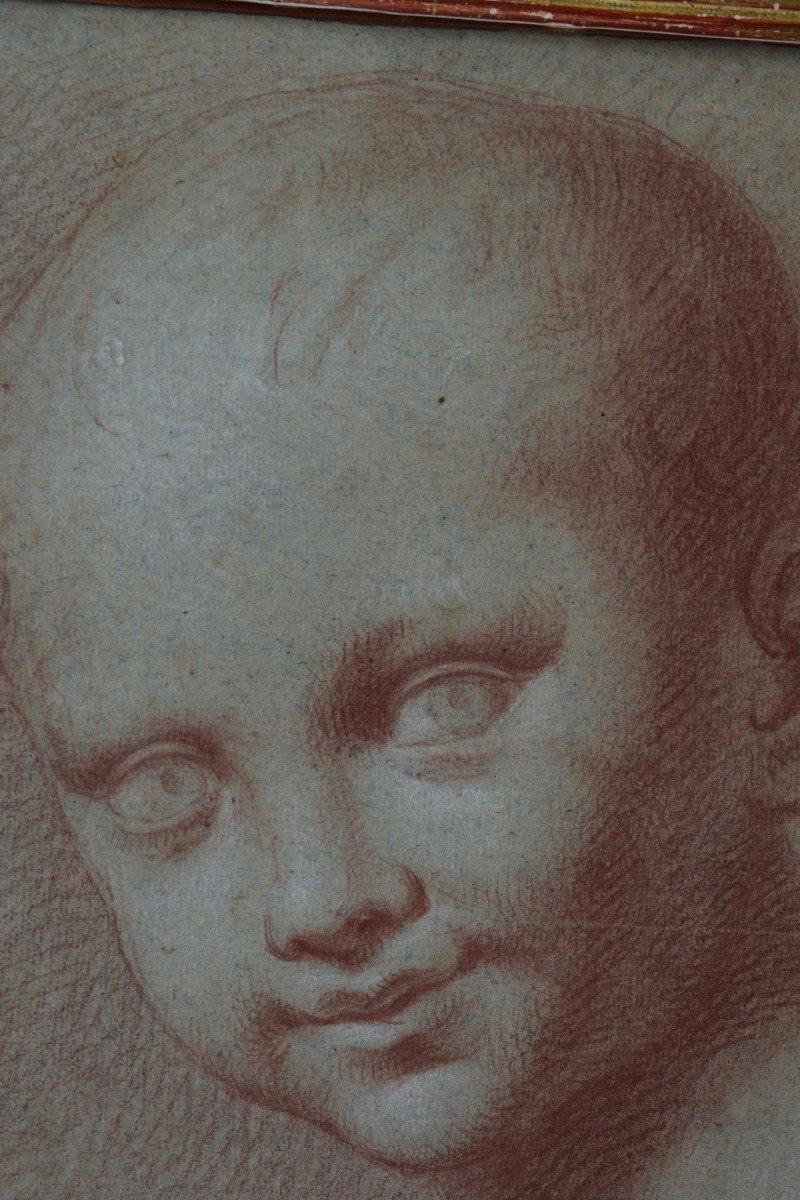 Portrait Of Child Sanguine XVIII Eme Century-photo-3