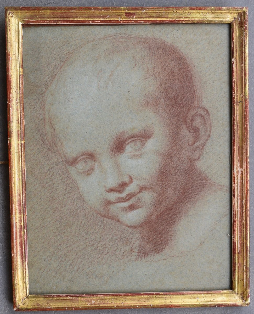 Portrait Of Child Sanguine XVIII Eme Century-photo-1