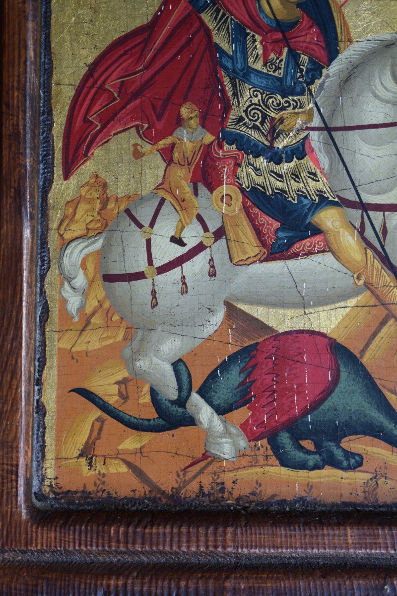 Icon Representing Saint George Slaying The Dragon-photo-2