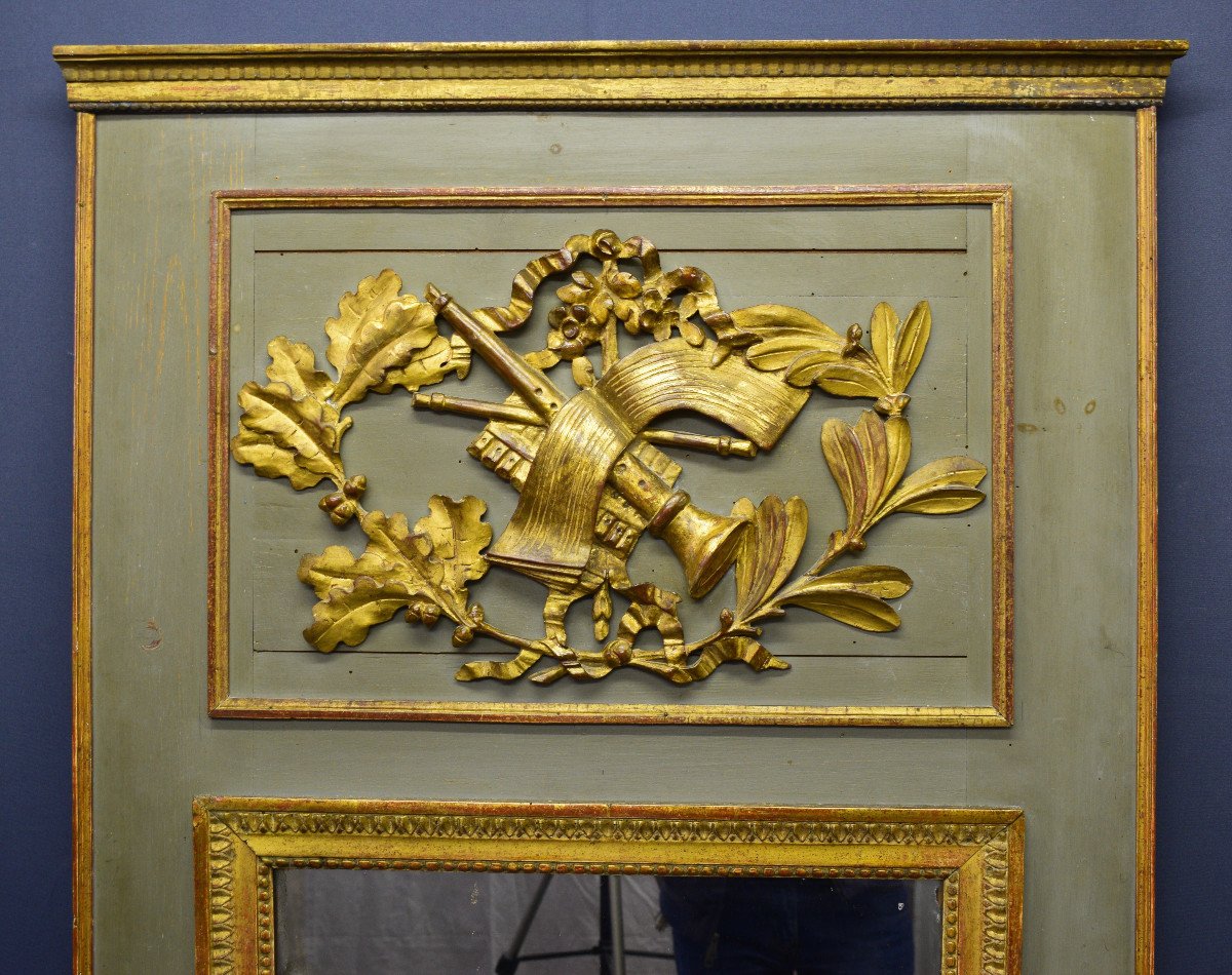 Trumeau d'Epoque Louis XVI Aux Attributs De Musique-photo-1