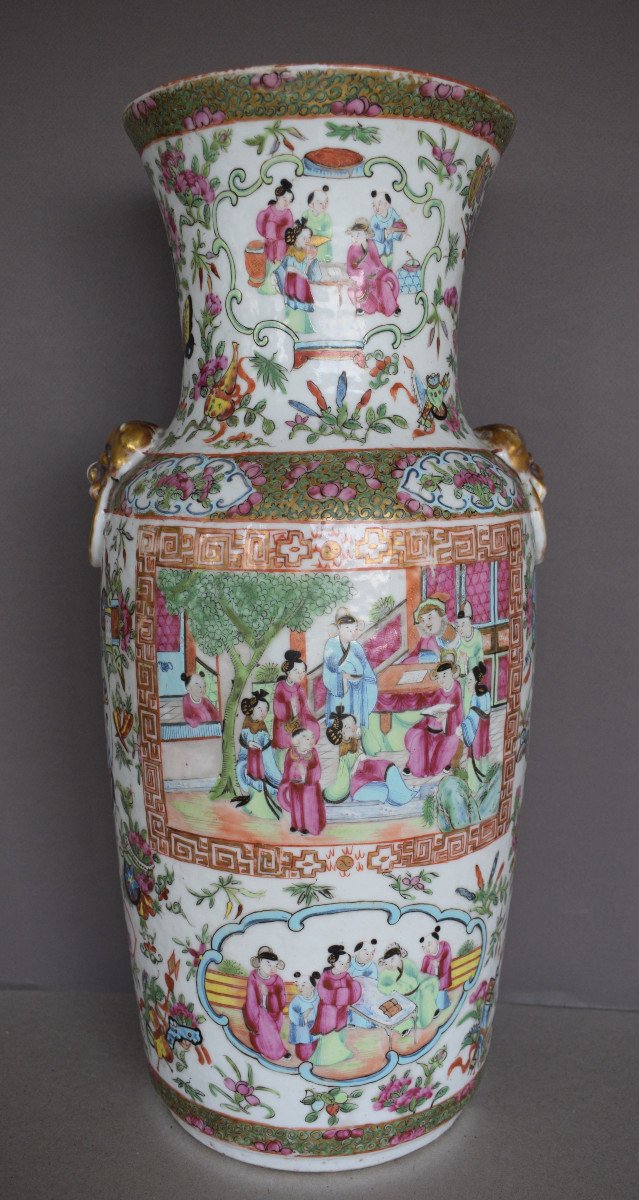 Chine Vase En Porcelaine Polychrome XIX Eme Siecle-photo-1