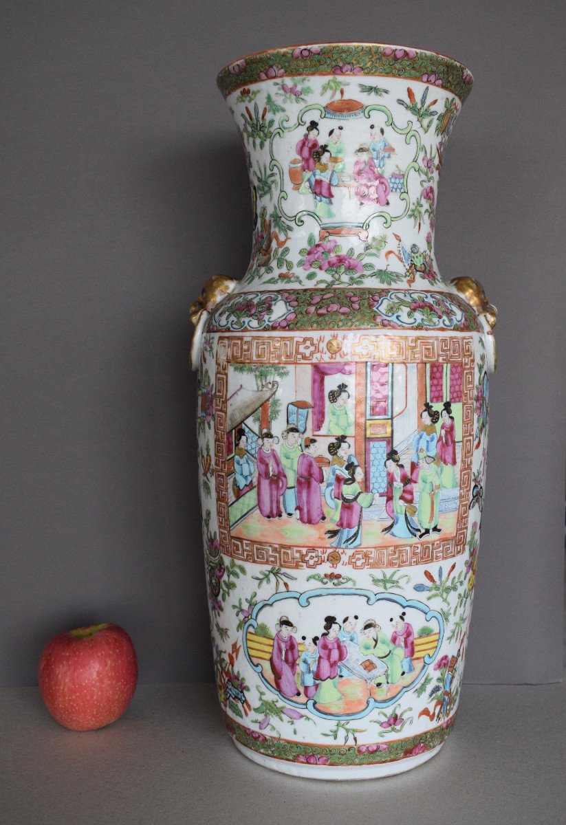 Chine Vase En Porcelaine Polychrome XIX Eme Siecle-photo-4