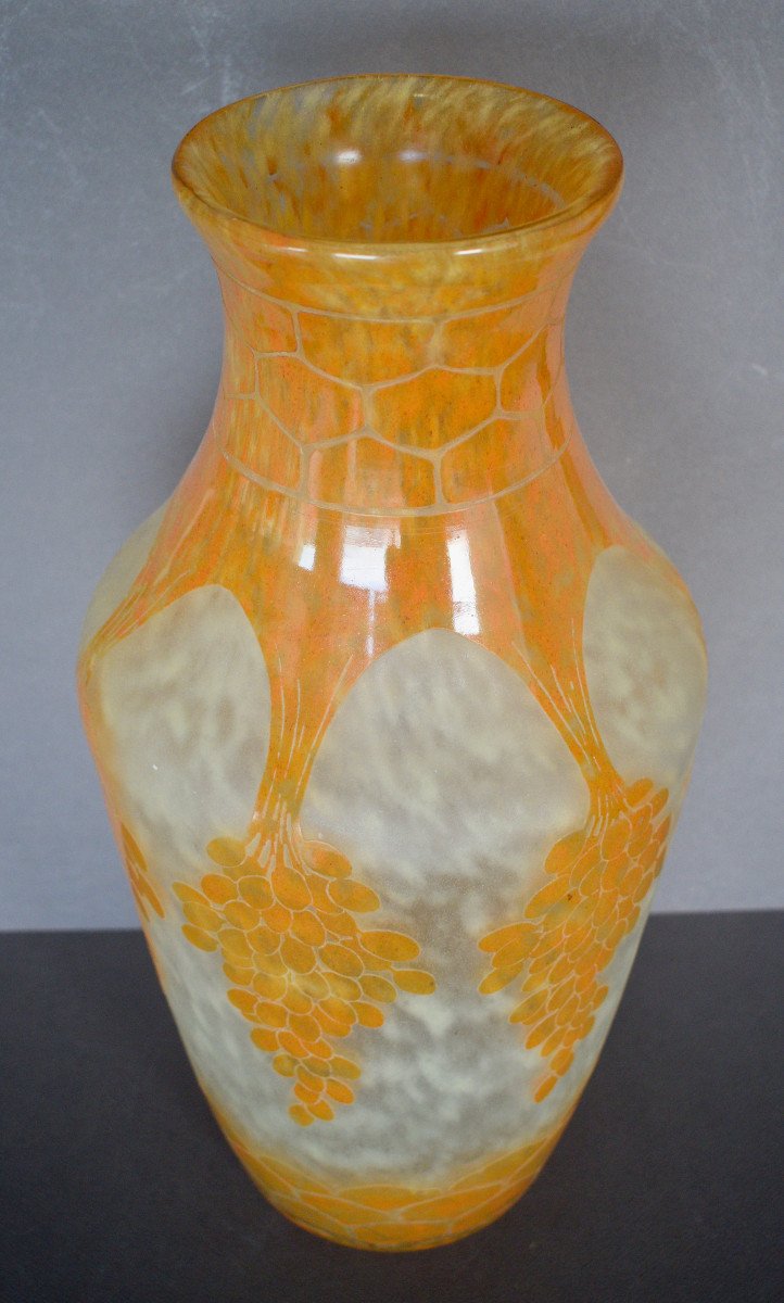 French Glass Large Vase In Glass Pate-photo-2