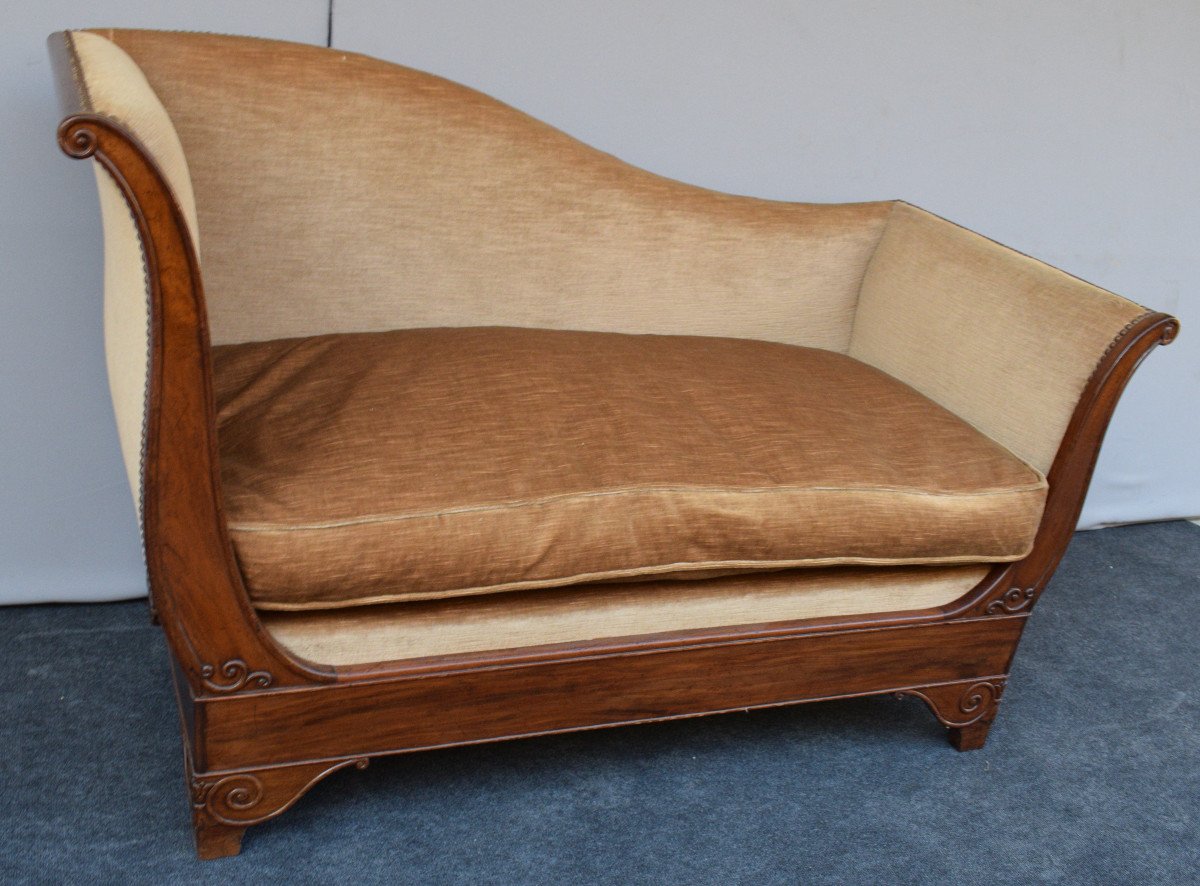 Restoration Period Chaise Lounge In Cuban Mahogany-photo-2