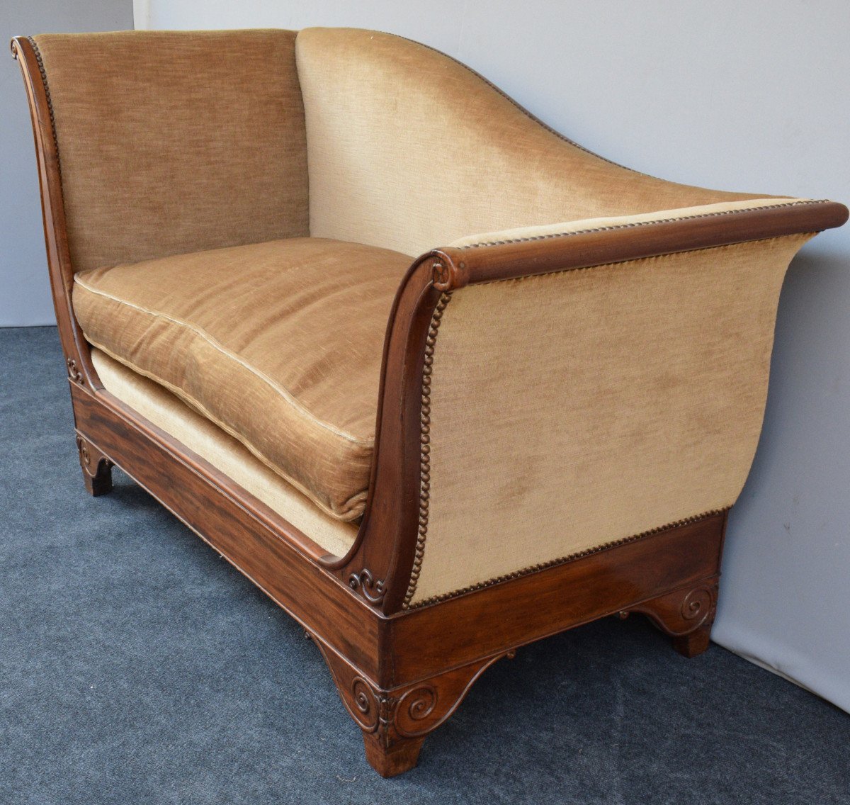 Restoration Period Chaise Lounge In Cuban Mahogany-photo-1