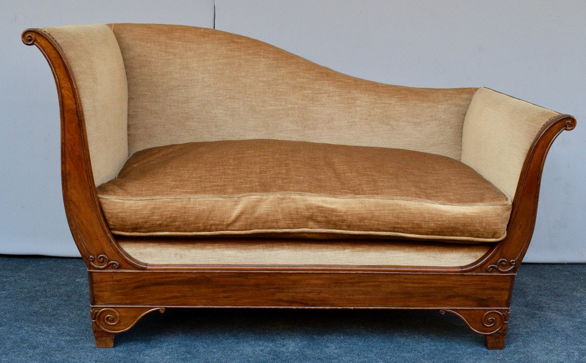 Restoration Period Chaise Lounge In Cuban Mahogany