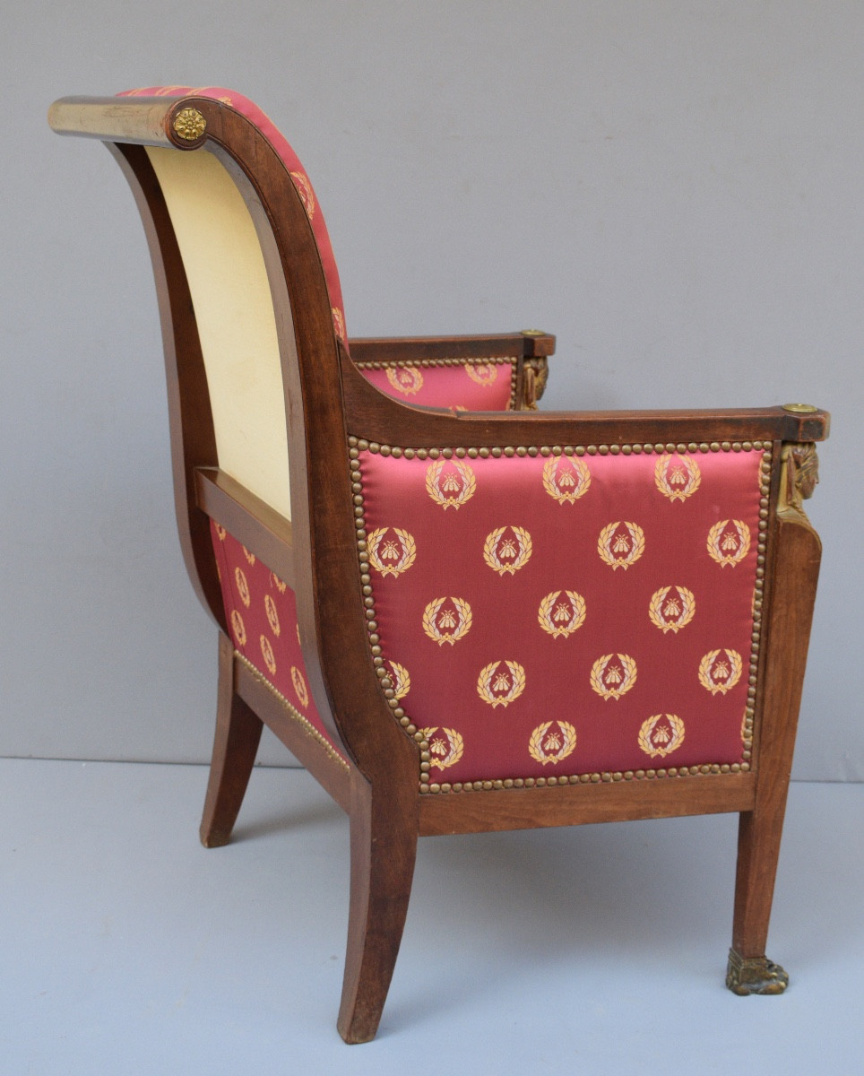Empire Period "return From Egypt" Shepherdess Chair In Cuban Mahogany -photo-3