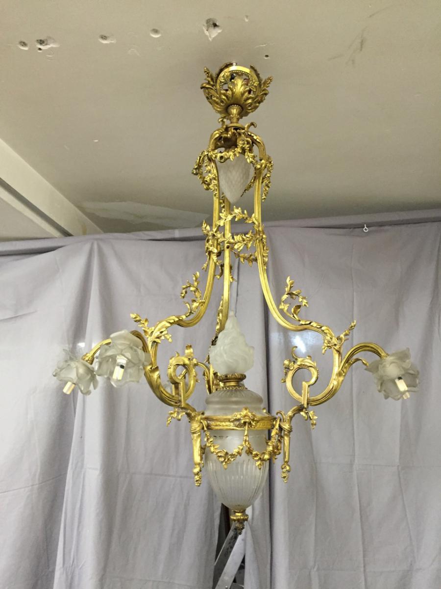 Chandelier Gilt Bronze