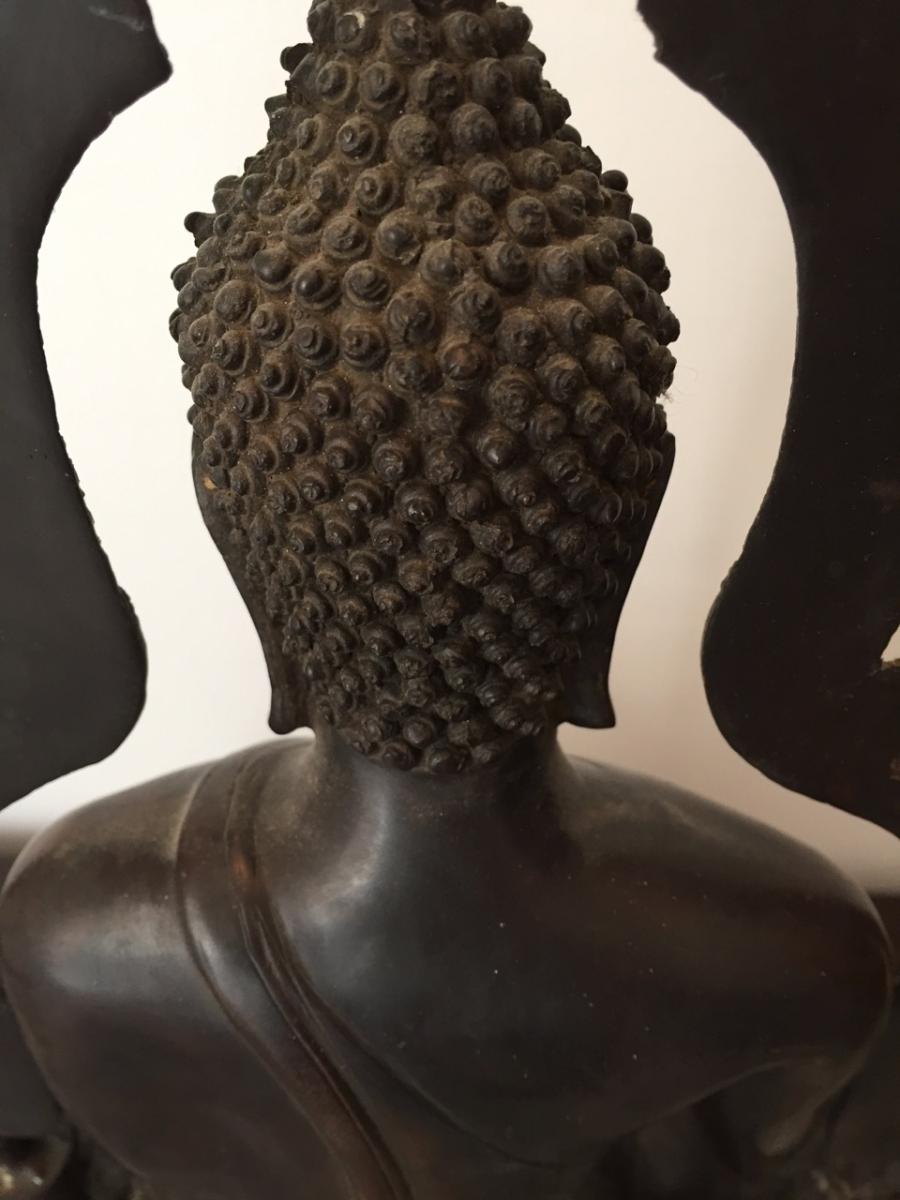 Great Buddha In Bronze XIX Eme Century-photo-3