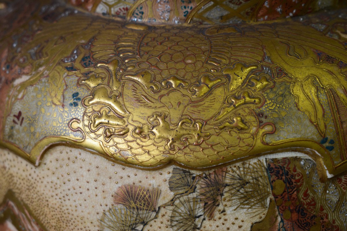 Importante Paire De Vases En Céramique De Satsuma-photo-5