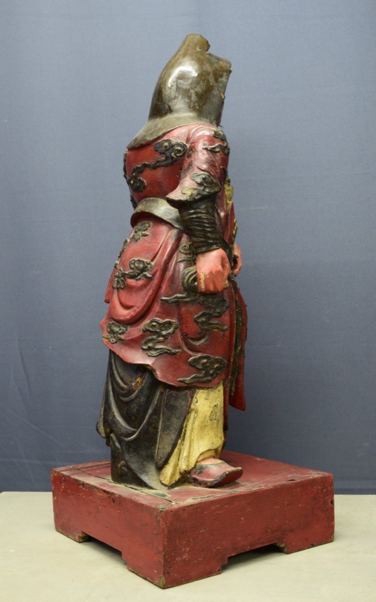 Carved And Lacquered Wooden Statue Vietnam 19 Eme-photo-4