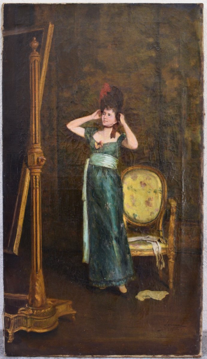 Auguste Serrure 1825-1903 Huile Sur Toile Signée-photo-3