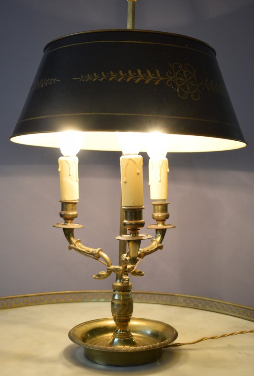 Lampe Bouillotte En Bronze Doré-photo-1