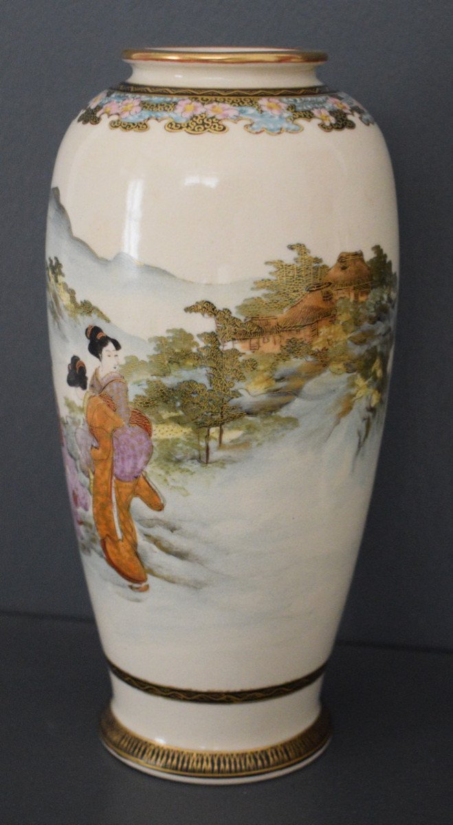 Pair Of Satsuma Faience Vases-photo-2