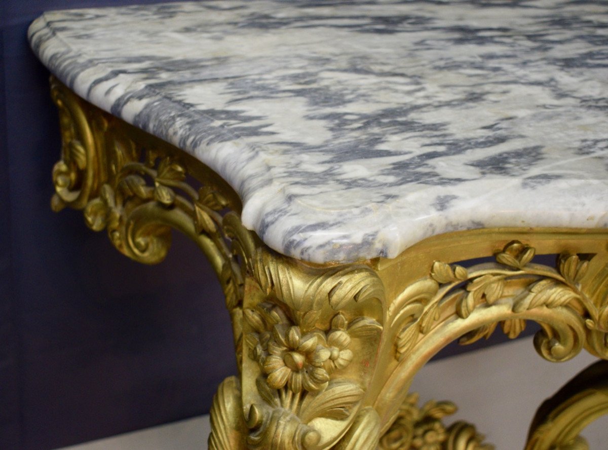 Louis XV Period Console In Golden Wood-photo-2