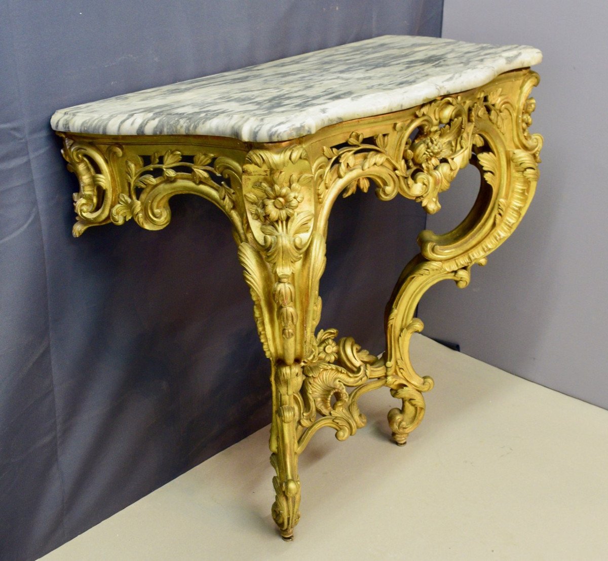 Louis XV Period Console In Golden Wood-photo-4