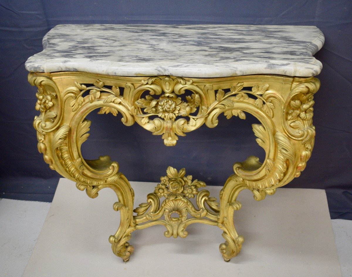Louis XV Period Console In Golden Wood
