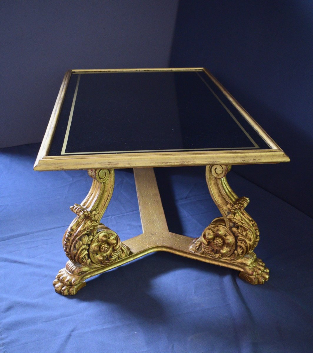 Table Basse En Bois Doré De Style Baroque -photo-4