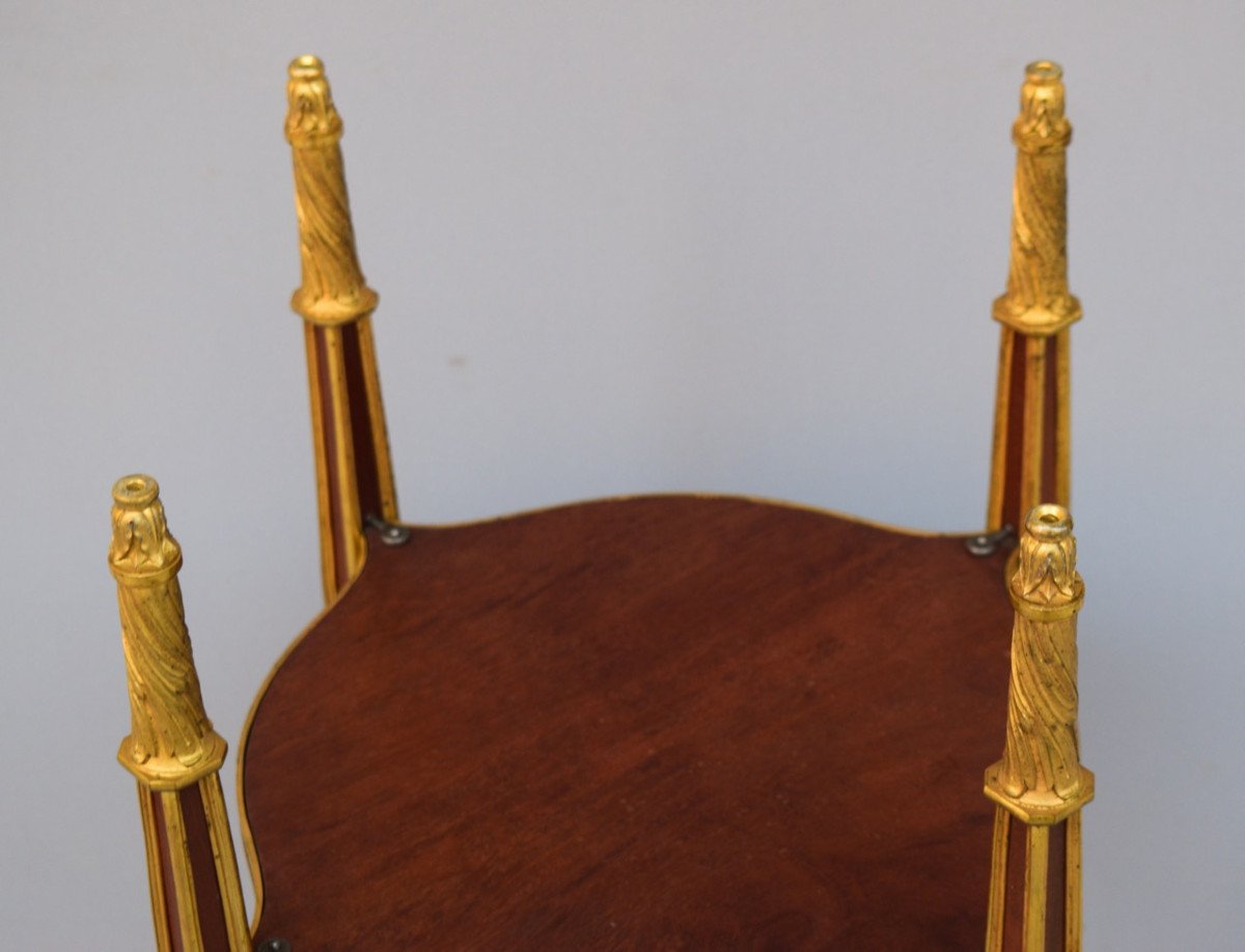 Louis XVI Style Pedestal Table In Mahogany And Precious Wood Attributed To Dasson-photo-4