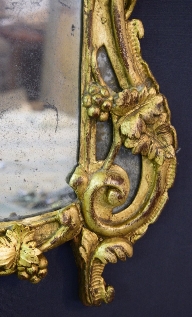 Louis XV Period Mirror In Golden Wood-photo-2