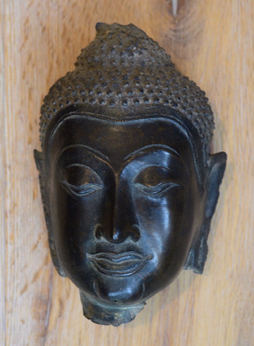 Tete De Bouddha Thailande 16 Eme Siecle-photo-3