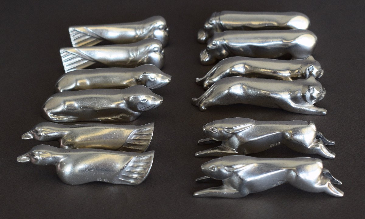 Gallia Christofle Series Of 12 Knife Holders