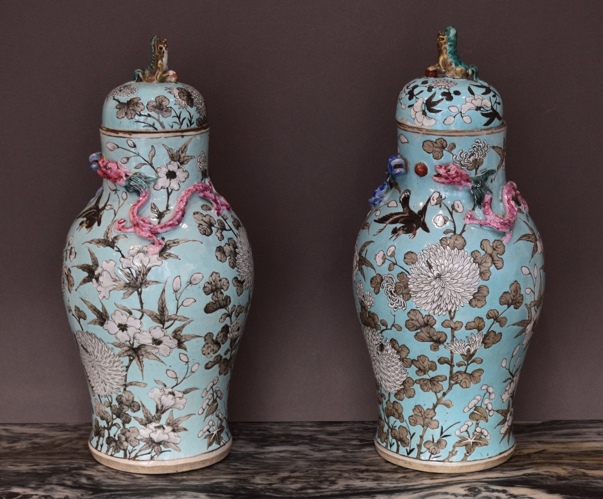 China: Pair Of Covered Potiche-photo-4