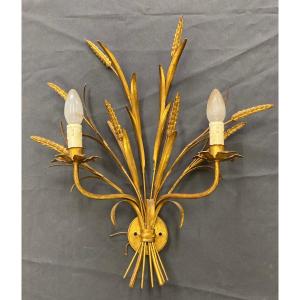 Wall Lamp In Golden Iron Model Ears Of Wheat