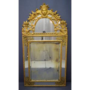 Mirror With Parecloses In Carved And Gilded Wood, Regence Period