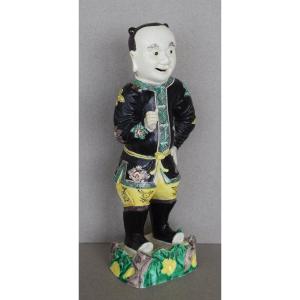 Statuette En Porcelaine Aux Emaux De La Famille Verte Chine XVIII Eme Siècle