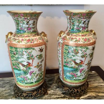 Pair Of Vases Canton