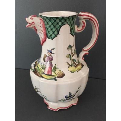 Earthenware Pitcher Of Luneville XIX Eme Century