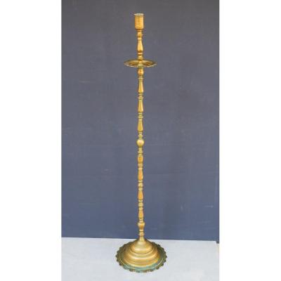 Monumental Candlestick In Bronze XVIIth Century