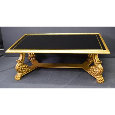 Baroque Style Golden Wood Coffee Table