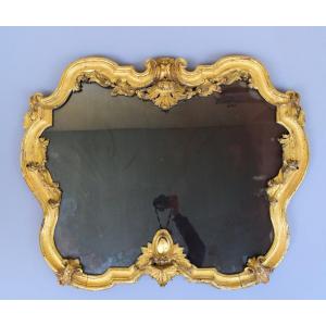 Miroir De Boiserie En Bois Doré XVIII Eme 