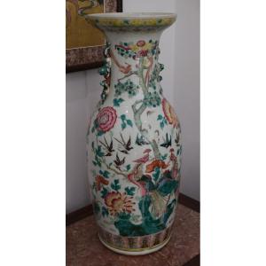 Large Famille Rose Vase China 19 Eme