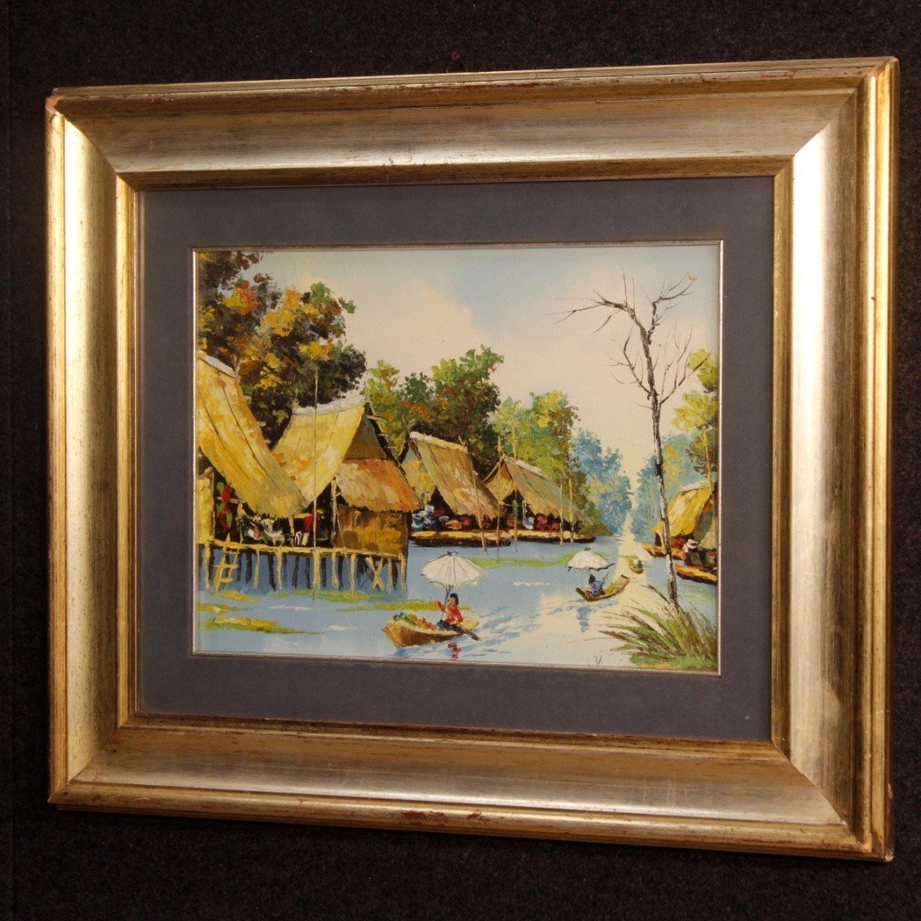 Tableau Français De Paysage Oriental Huile Sur Toile-photo-2