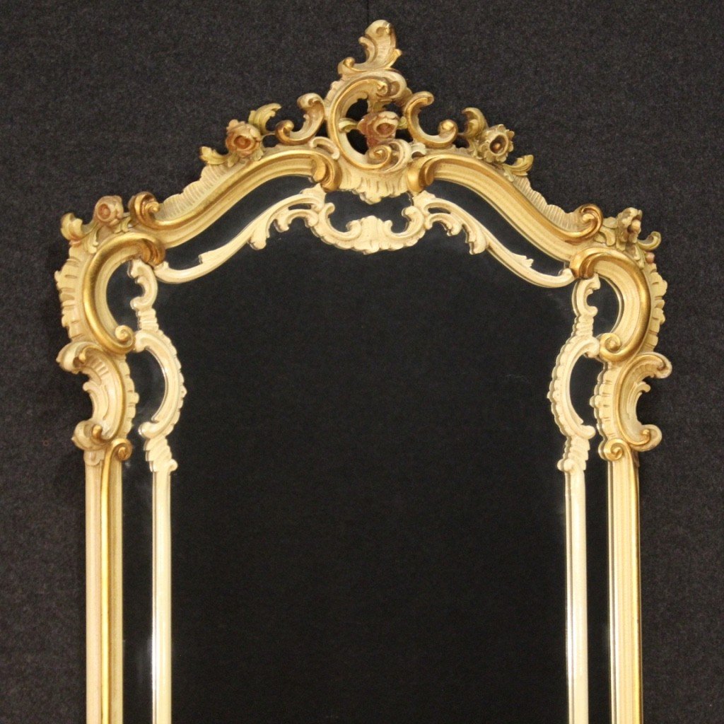 Grande Console Laquée Avec Miroir De Style Louis XV-photo-8