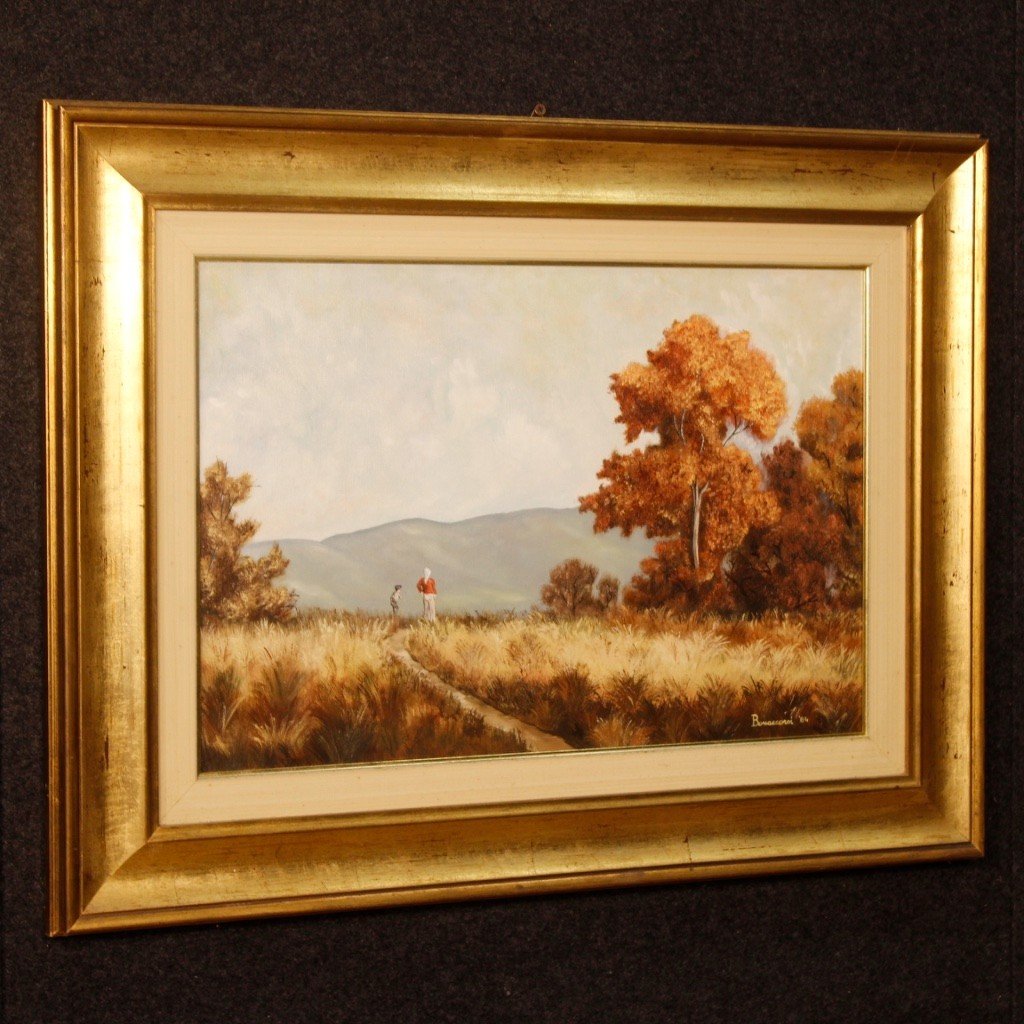 Signed And Dated Landscape Painting Oil On Canvas-photo-6