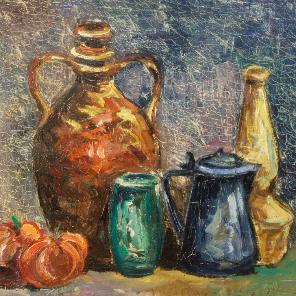 Italian Still Life Painting In Impressionist Style 